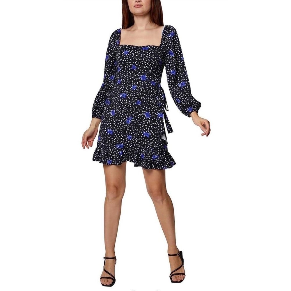 BCBGeneration Womens Floral Square Neck Mini Dress Size 2 New